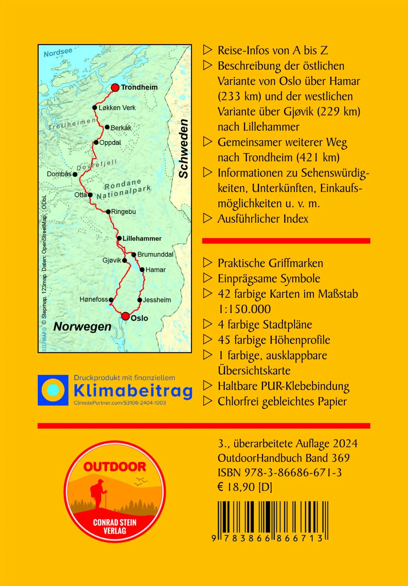 Rückseite: 9783866866713 | Norwegen: Olavsweg West- und Ostroute von Oslo nach Trondheim | Buch
