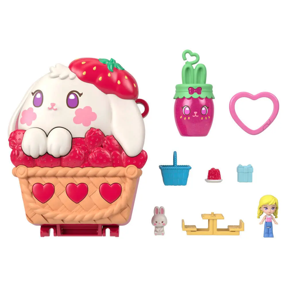 Bild: 194735346813 | Polly Pocket Erdbeerhäschen Schatulle | Blister | JKC47 | Deutsch
