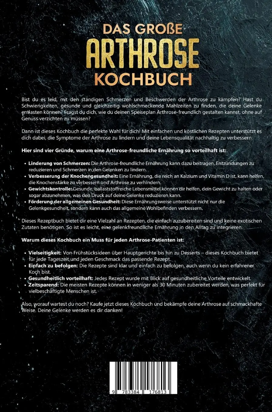 Rückseite: 9783384176813 | Das große Arthrose Kochbuch | Carina Lehmann | Buch | 112 S. | Deutsch