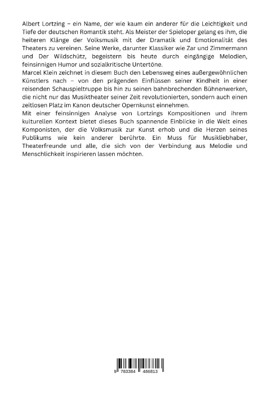 Rückseite: 9783384486813 | Meister der Spieloper: Albert Lortzing | Marcel Klein | Taschenbuch