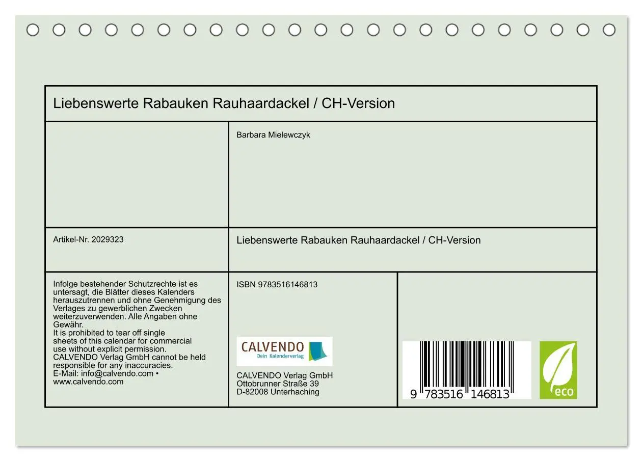 Bild: 9783516146813 | Liebenswerte Rabauken Rauhaardackel / CH-Version (Tischkalender...