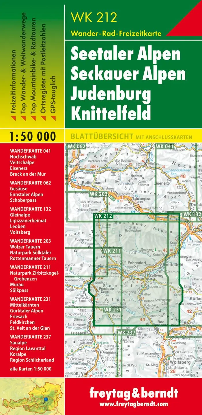Rückseite: 9783850846813 | Seetaler Alpen / Seckauer Alpen 1 : 50 000. WK 212 | (Land-)Karte
