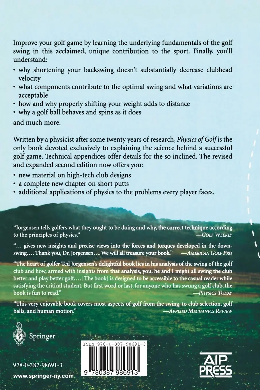 Rückseite: 9780387986913 | The Physics of Golf | Theodore P. Jorgensen | Taschenbuch | xii | 1999