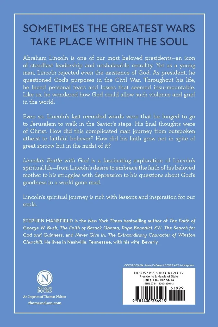 Rückseite: 9781400336913 | Lincoln's Battle with God | Stephen Mansfield | Taschenbuch | Englisch