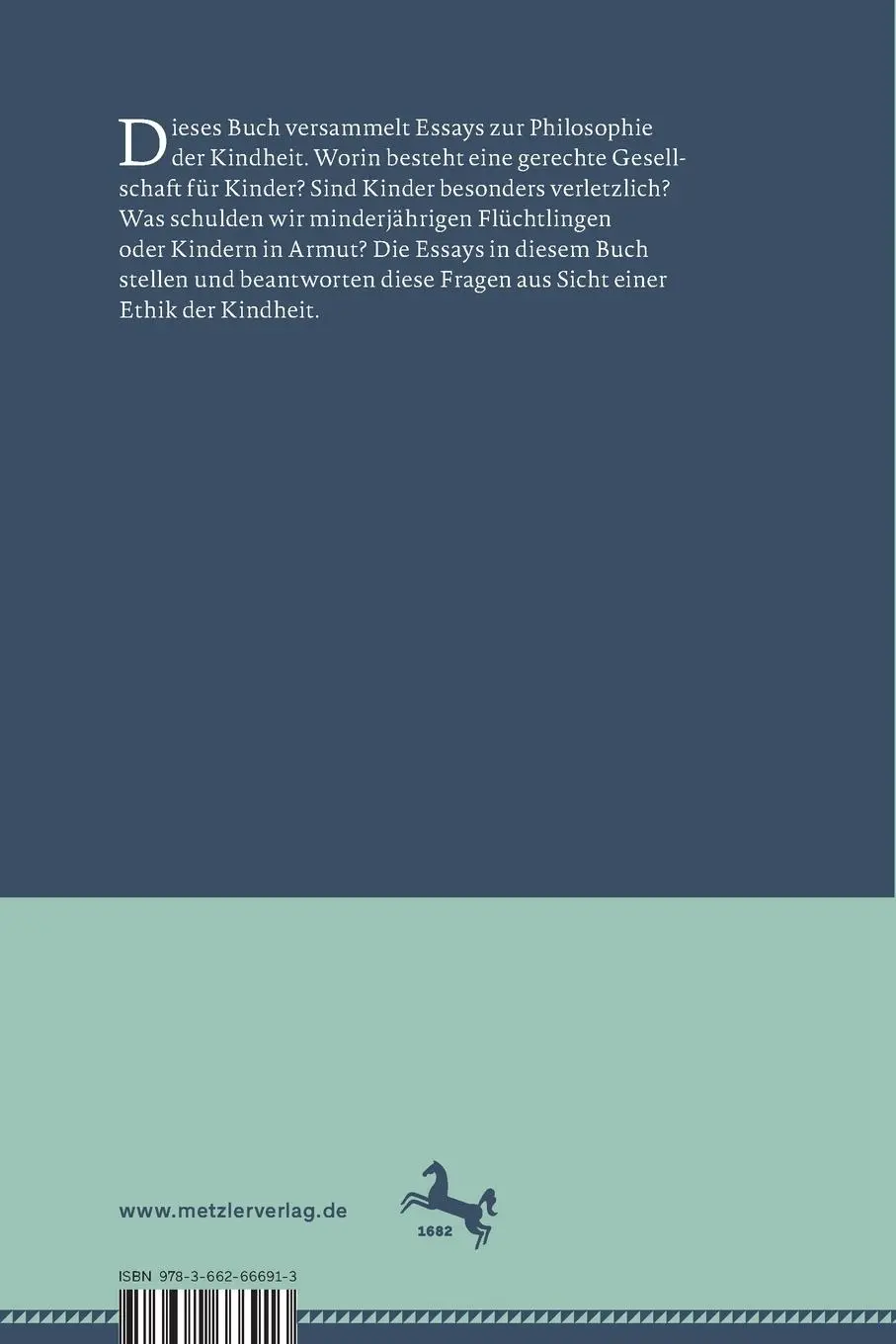Rückseite: 9783662666913 | Ethik der Kindheit | Philosophische Essays | Gottfried Schweiger | vi