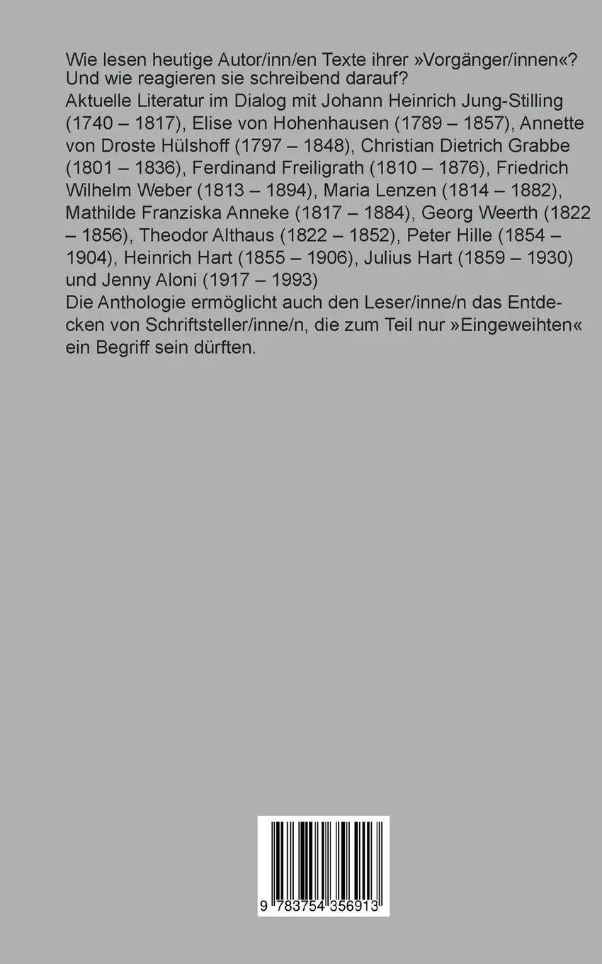 Rückseite: 9783754356913 | Zeitgrenzen aufbrechen | Literatur im Dialog mit Literatur | Hellwig