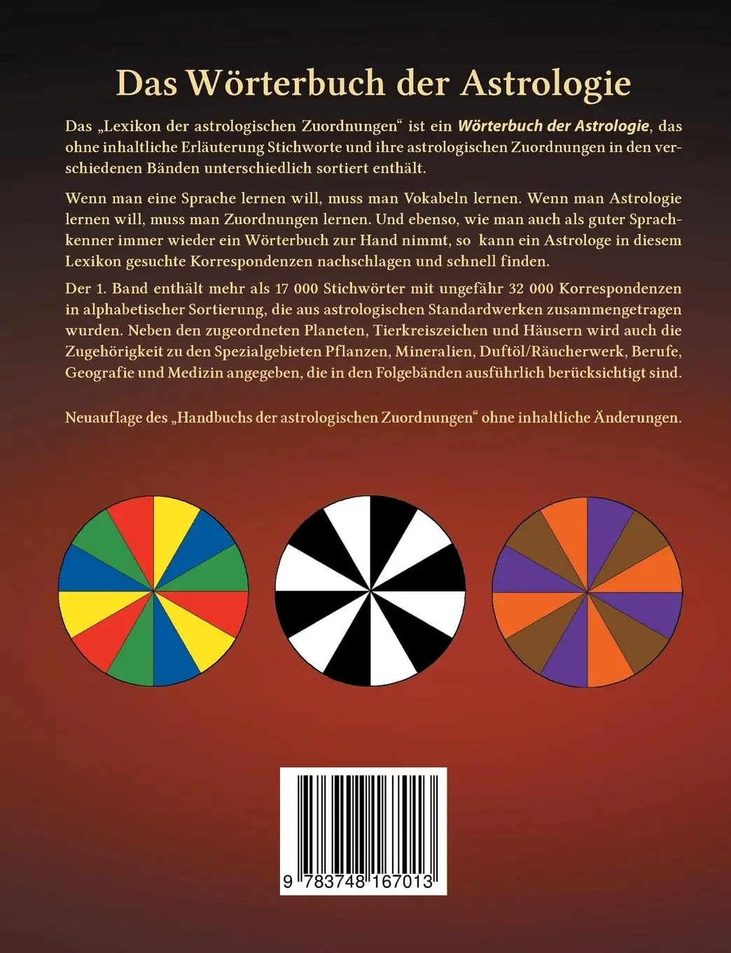 Rückseite: 9783748167013 | Lexikon der astrologischen Zuordnungen Band 1 | Zuordnungen A - Z