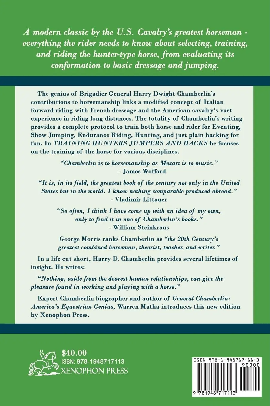Rückseite: 9781948717113 | Training Hunters Jumpers and Hacks | Harry D Chamberlin | Buch | 2019
