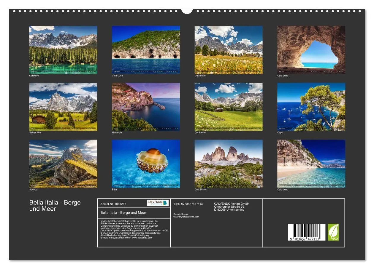 Bild: 9783457477113 | Bella Italia - Berge und Meer (hochwertiger Premium Wandkalender...