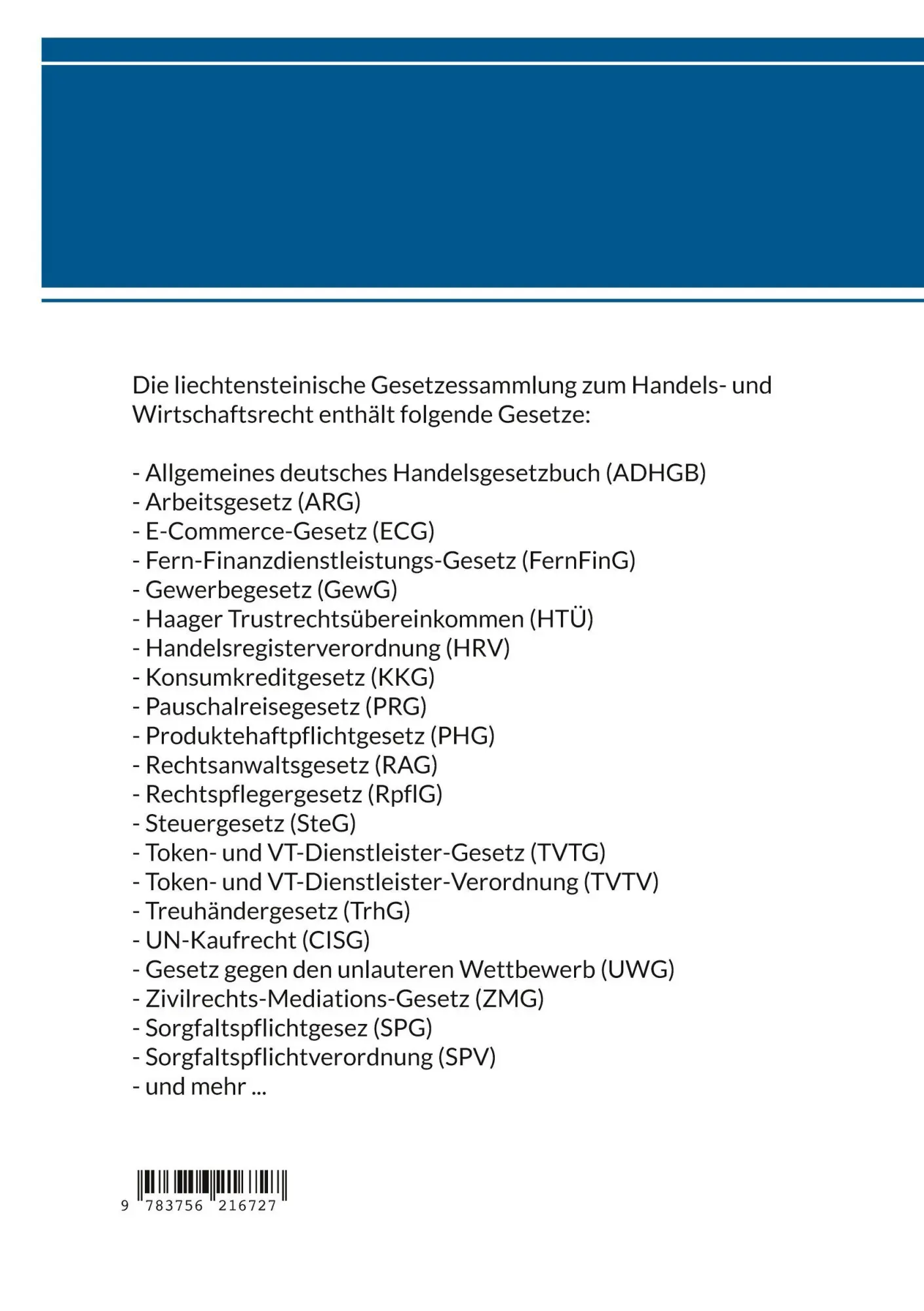 Rückseite: 9783750417113 | Gesetzessammlung des liechtensteinischen Rechts | Josef Bergt | Buch