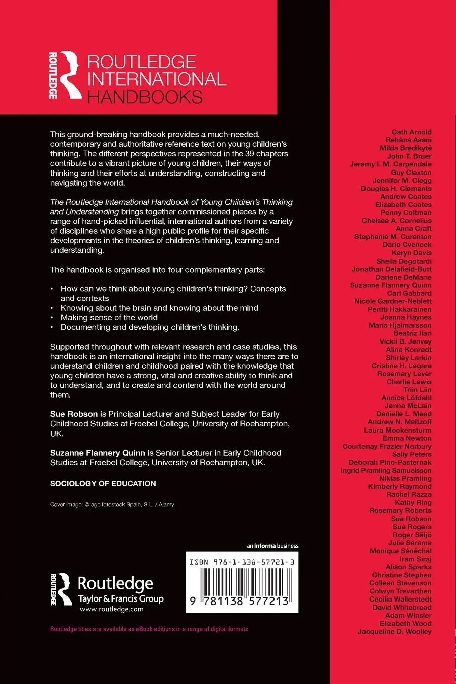 Rückseite: 9781138577213 | The Routledge International Handbook of Young Children's Thinking...