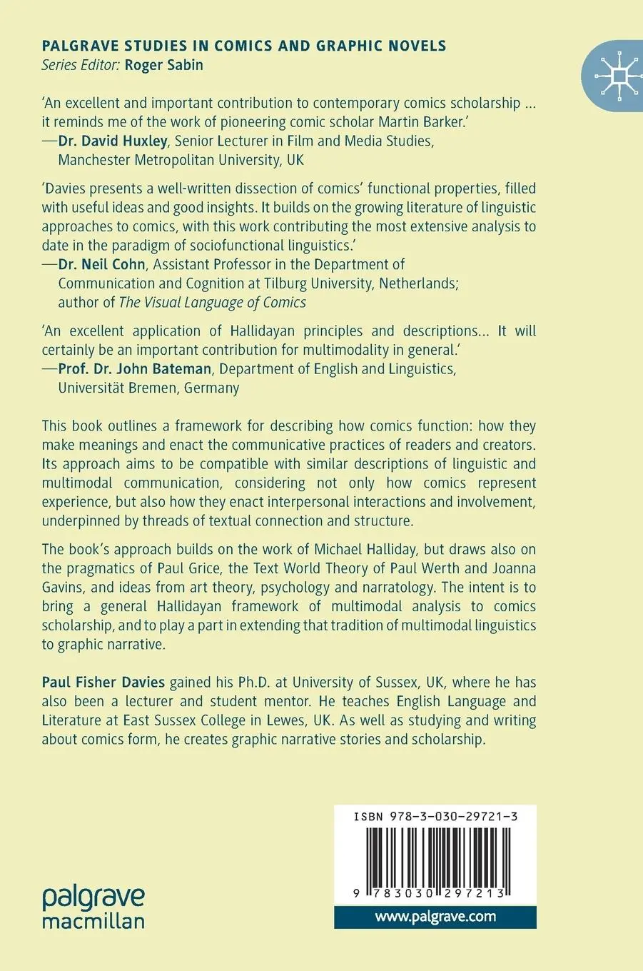 Rückseite: 9783030297213 | Comics as Communication | A Functional Approach | Paul Fisher Davies