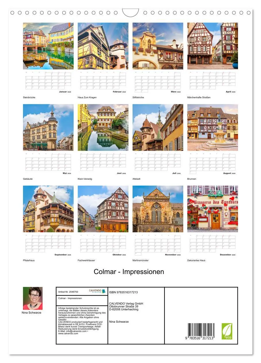 Bild: 9783516317213 | Colmar - Impressionen (Wandkalender 2026 DIN A3 hoch), CALVENDO...
