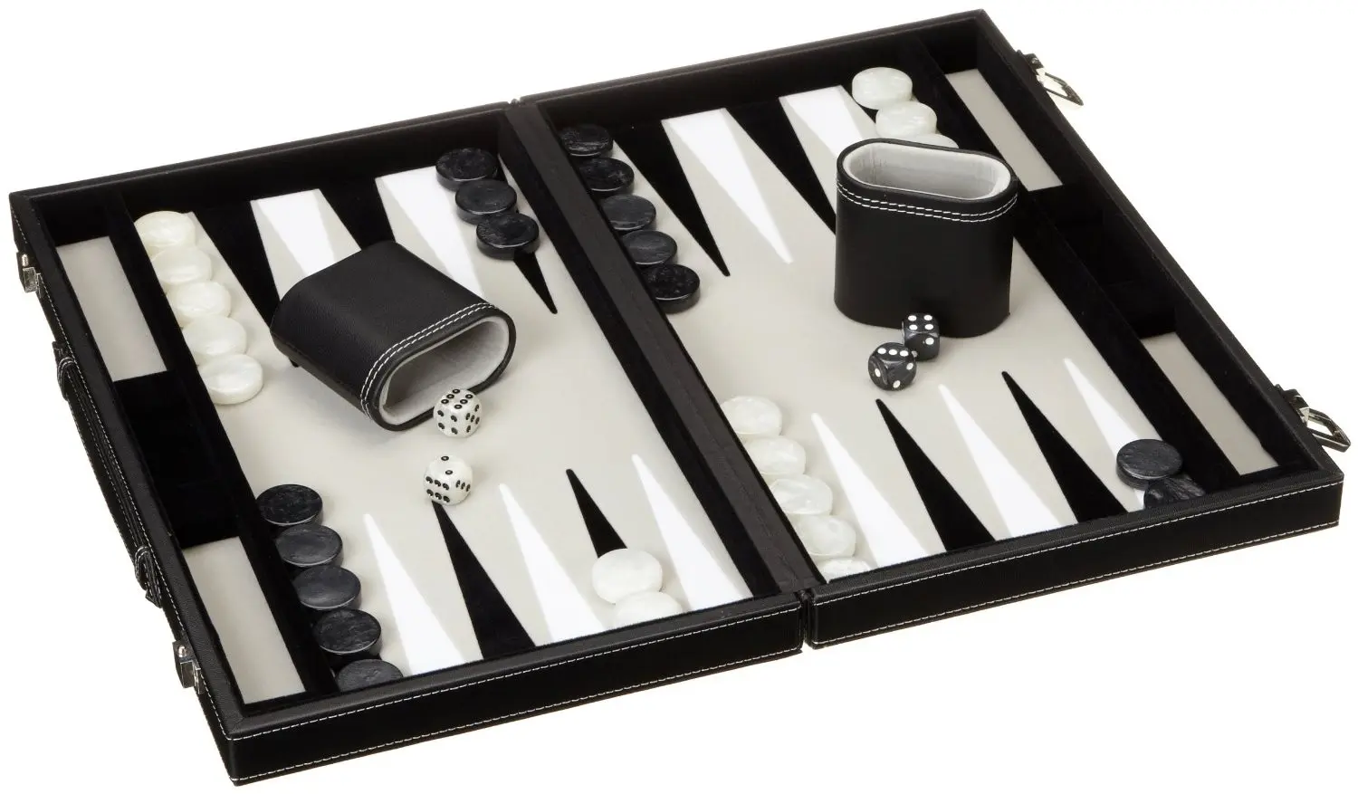 Cover: 4014156017313 | Philos 1731 - Backgammon Filzinlet grau-weiß-schwarz, medium,...