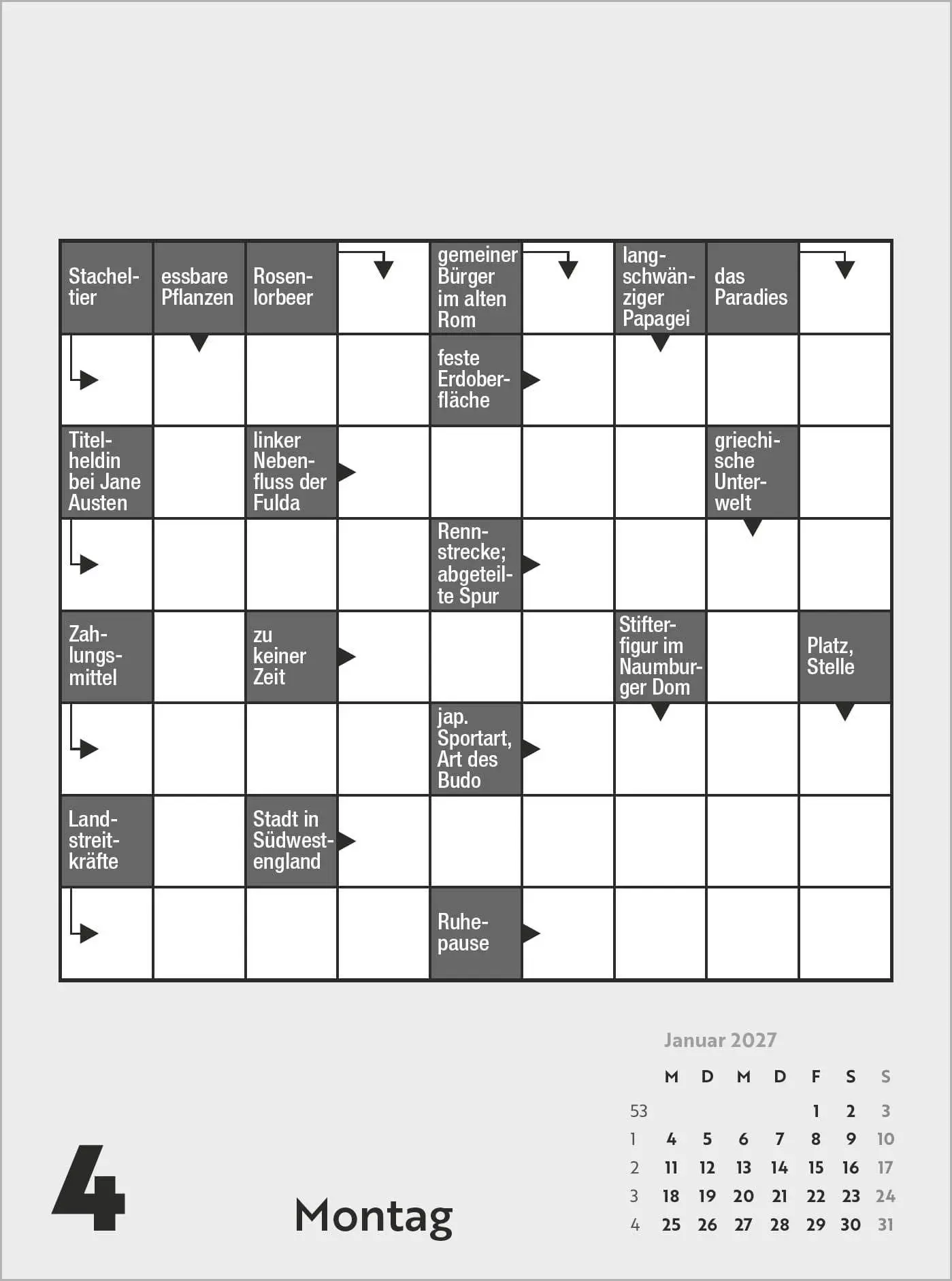 Bild: 4069095017313 | Kreuzworträtsel 2027 | Kalender | 315 S. | Deutsch | 2027