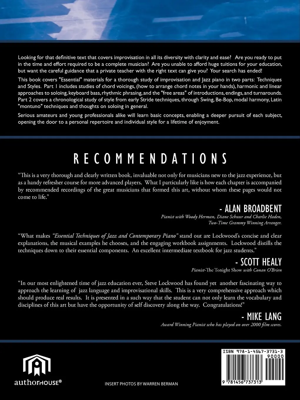 Rückseite: 9781456737313 | Essential Techniques of Jazz and Contemporary Piano | Steve Lockwood