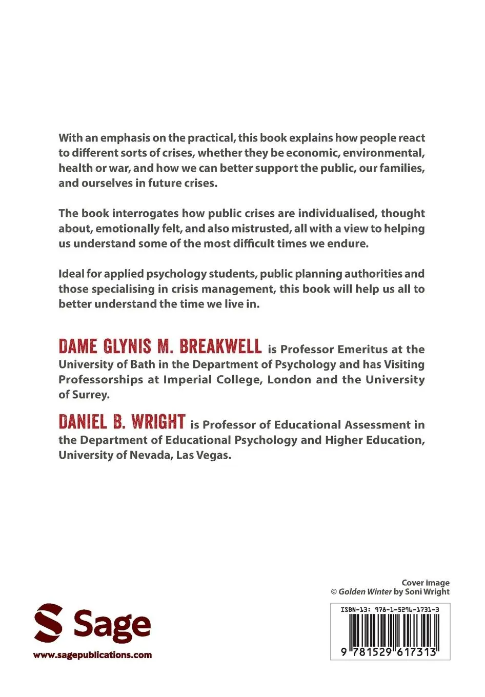 Rückseite: 9781529617313 | Public Crises and Personal Threat | Glynis M Breakwell (u. a.) | Buch