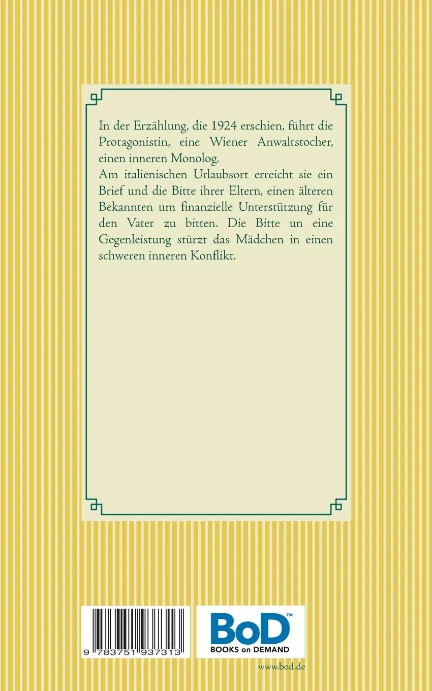 Rückseite: 9783751937313 | Fräulein Else | Band 87 | Arthur Schnitzler | Taschenbuch | 72 S.