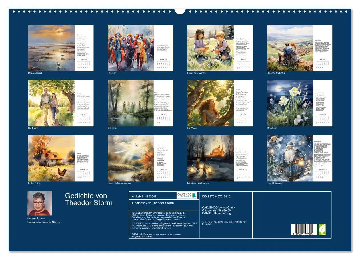 Bild: 9783457517413 | Gedichte von Theodor Storm (Wandkalender 2026 DIN A2 quer),...
