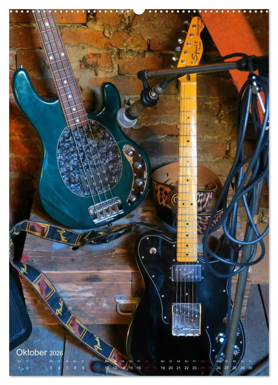 Bild: 9783516397413 | Gitarren backstage (Wandkalender 2026 DIN A2 hoch), CALVENDO...