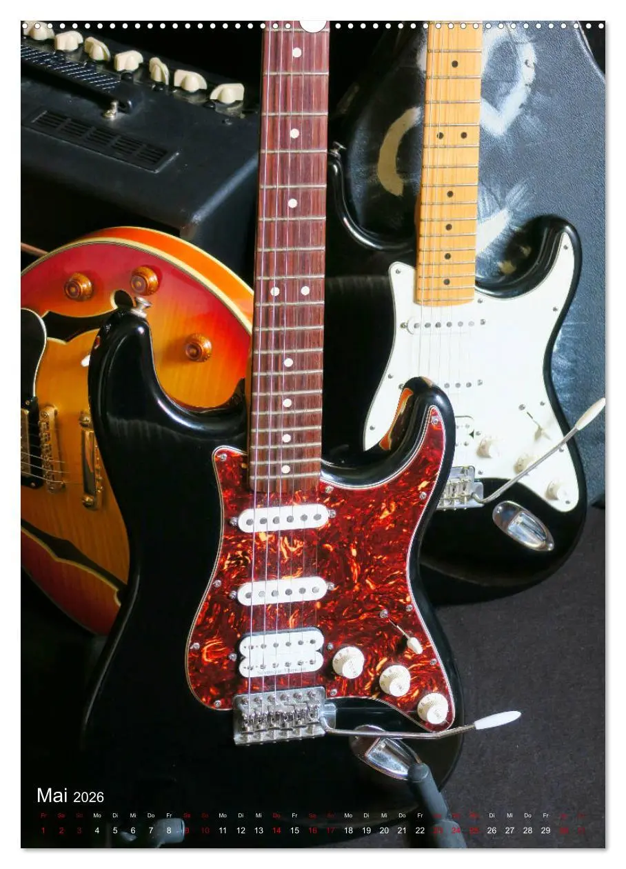 Bild: 9783516397413 | Gitarren backstage (Wandkalender 2026 DIN A2 hoch), CALVENDO...