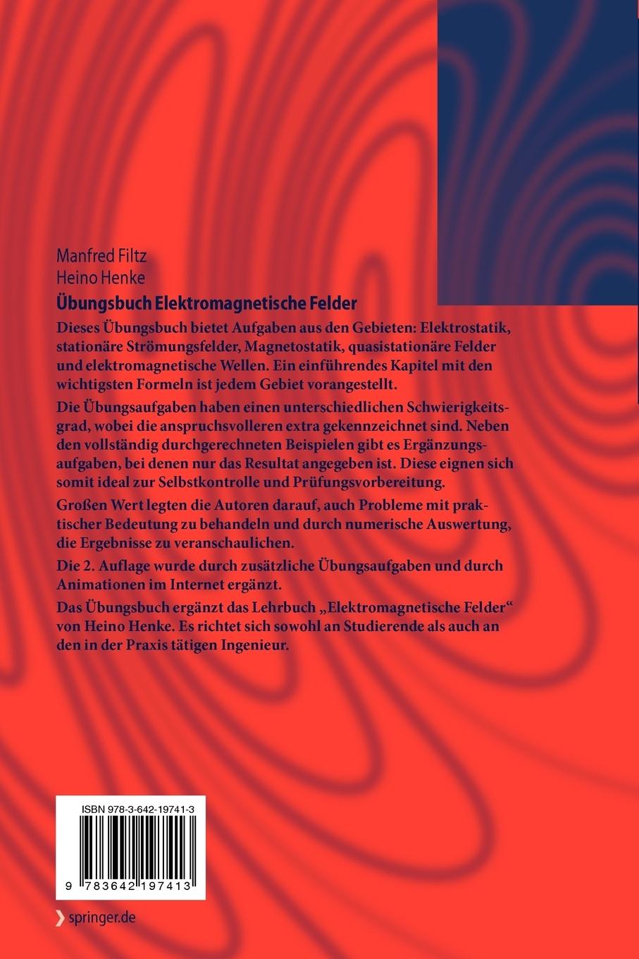 Rückseite: 9783642197413 | Übungsbuch Elektromagnetische Felder | Heino Henke (u. a.) | Buch