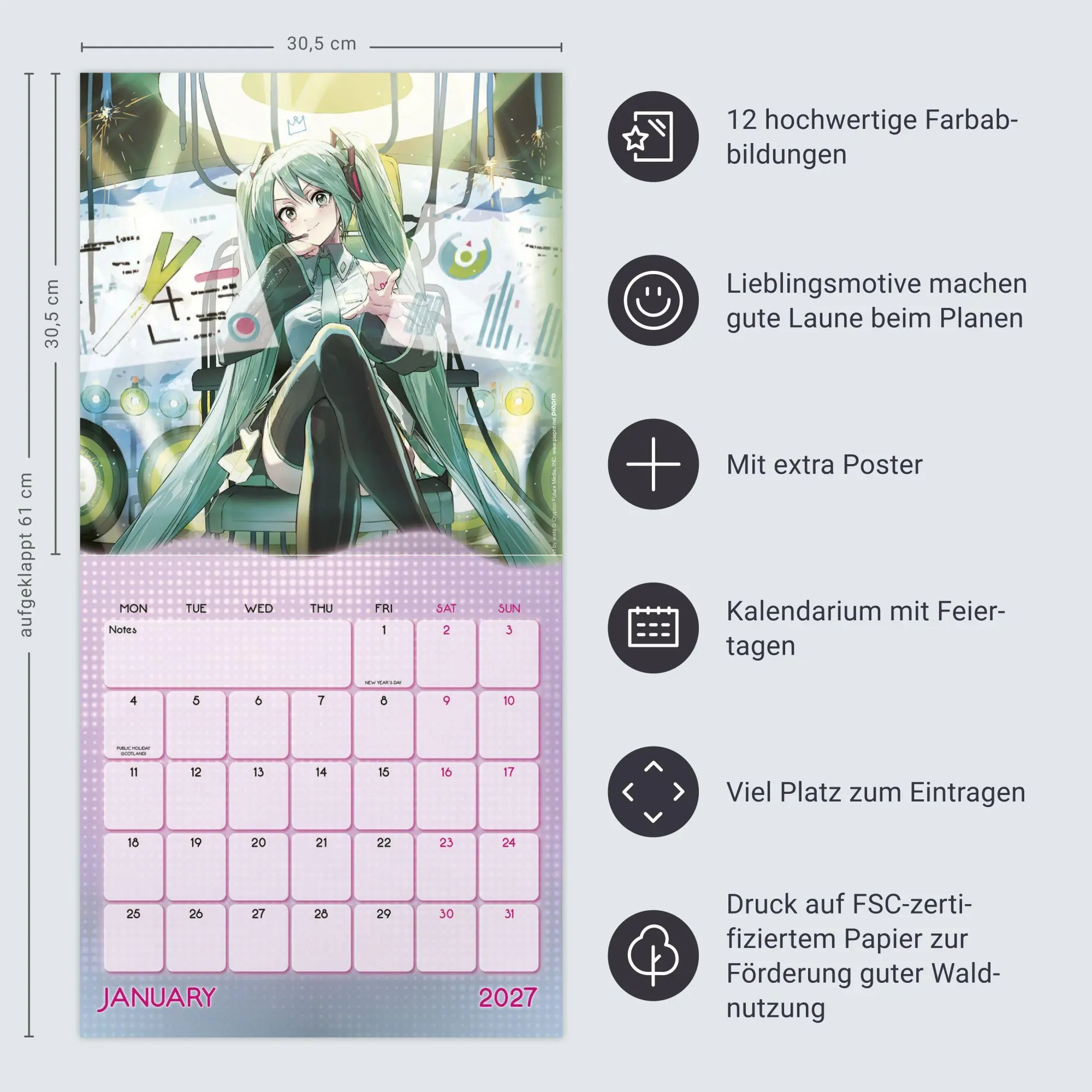 Bild: 9783840197413 | Hatsune Miku Broschurkalender 2027 | Kalender | 28 S. | Englisch