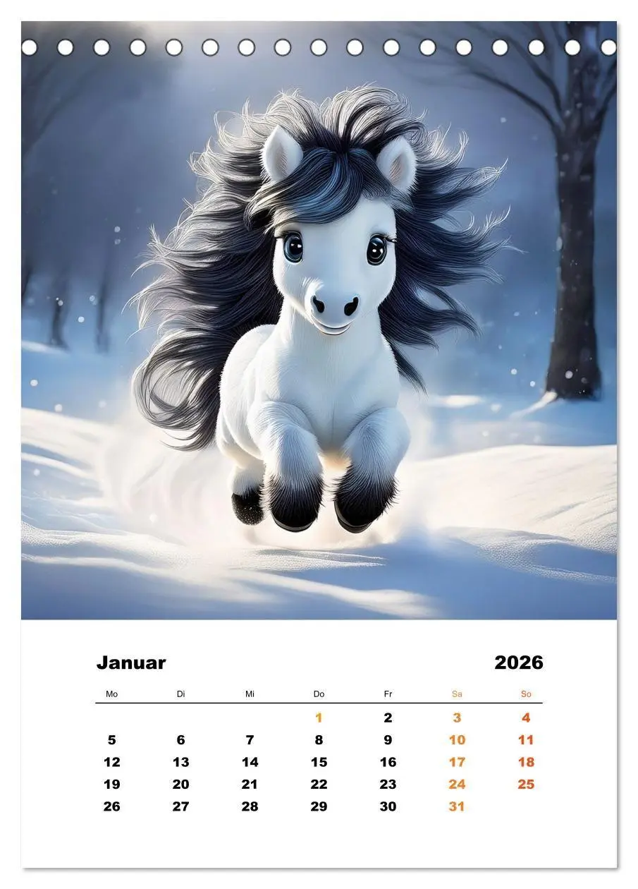 Bild: 9783516697513 | Lustige Ponys (Tischkalender 2026 DIN A5 hoch), CALVENDO...