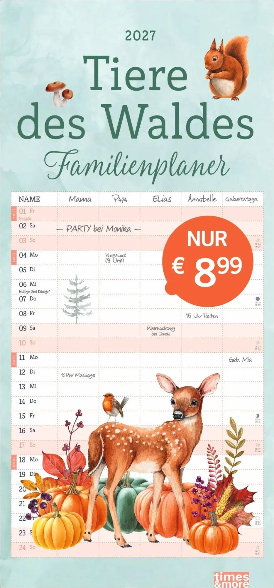 Cover: 9783756417513 | tm Tiere des Waldes Familienplaner 2027 | Kalender | 13 S. | Deutsch