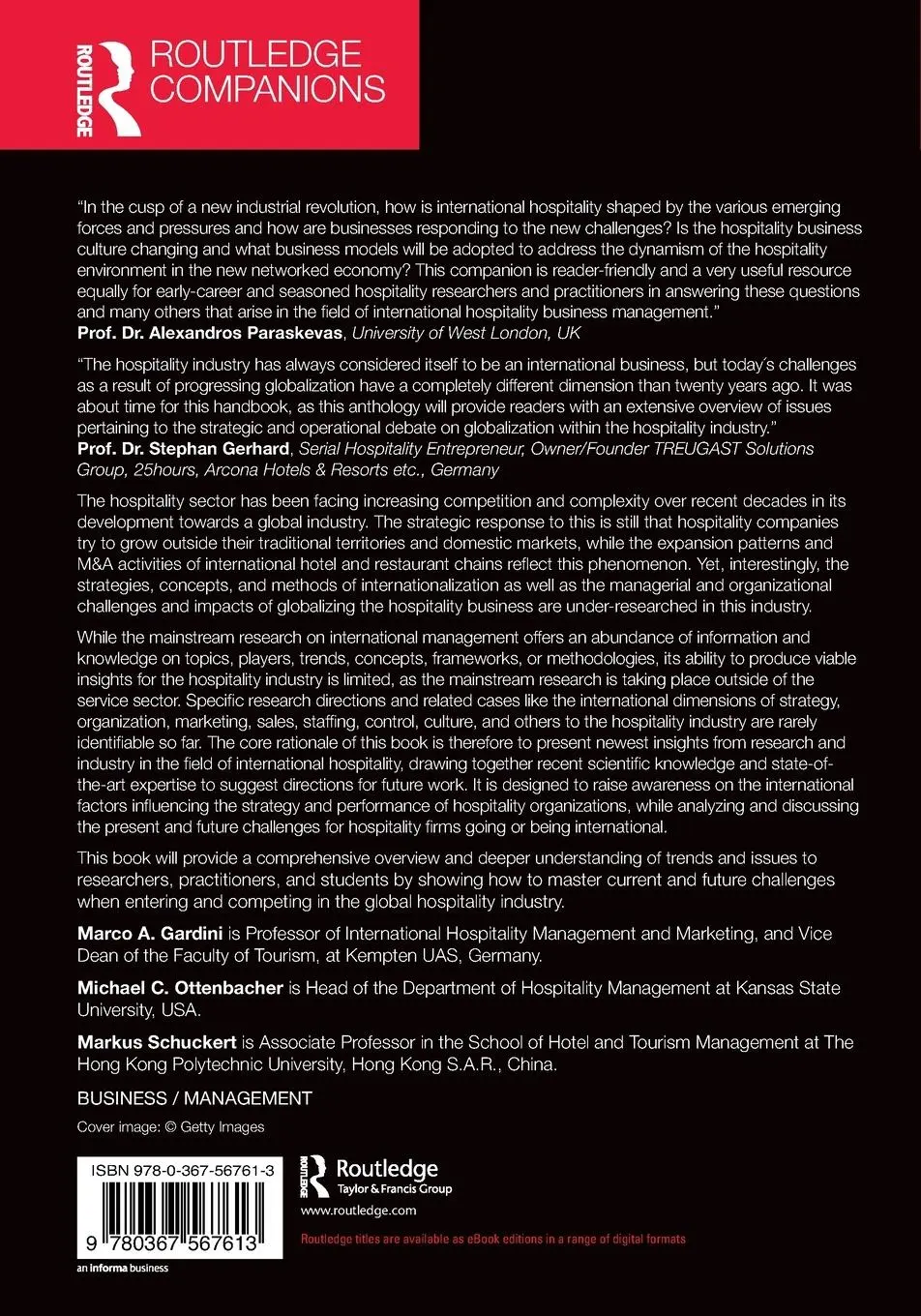 Rückseite: 9780367567613 | The Routledge Companion to International Hospitality Management | Buch