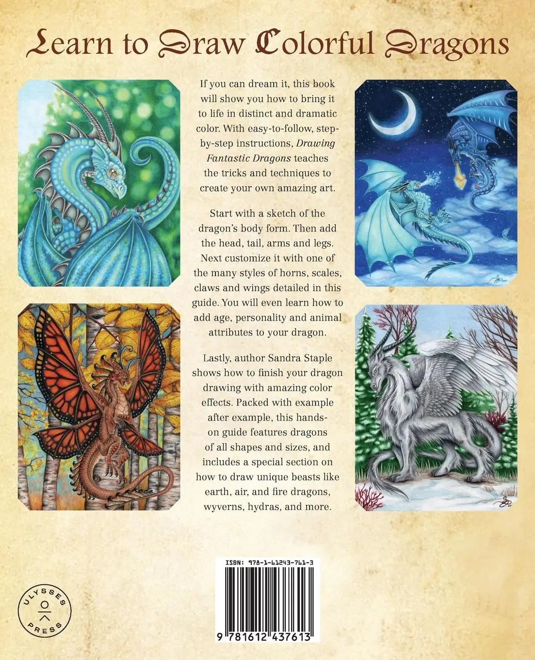 Rückseite: 9781612437613 | Drawing Fantastic Dragons | Sandra Staple | Taschenbuch | Englisch