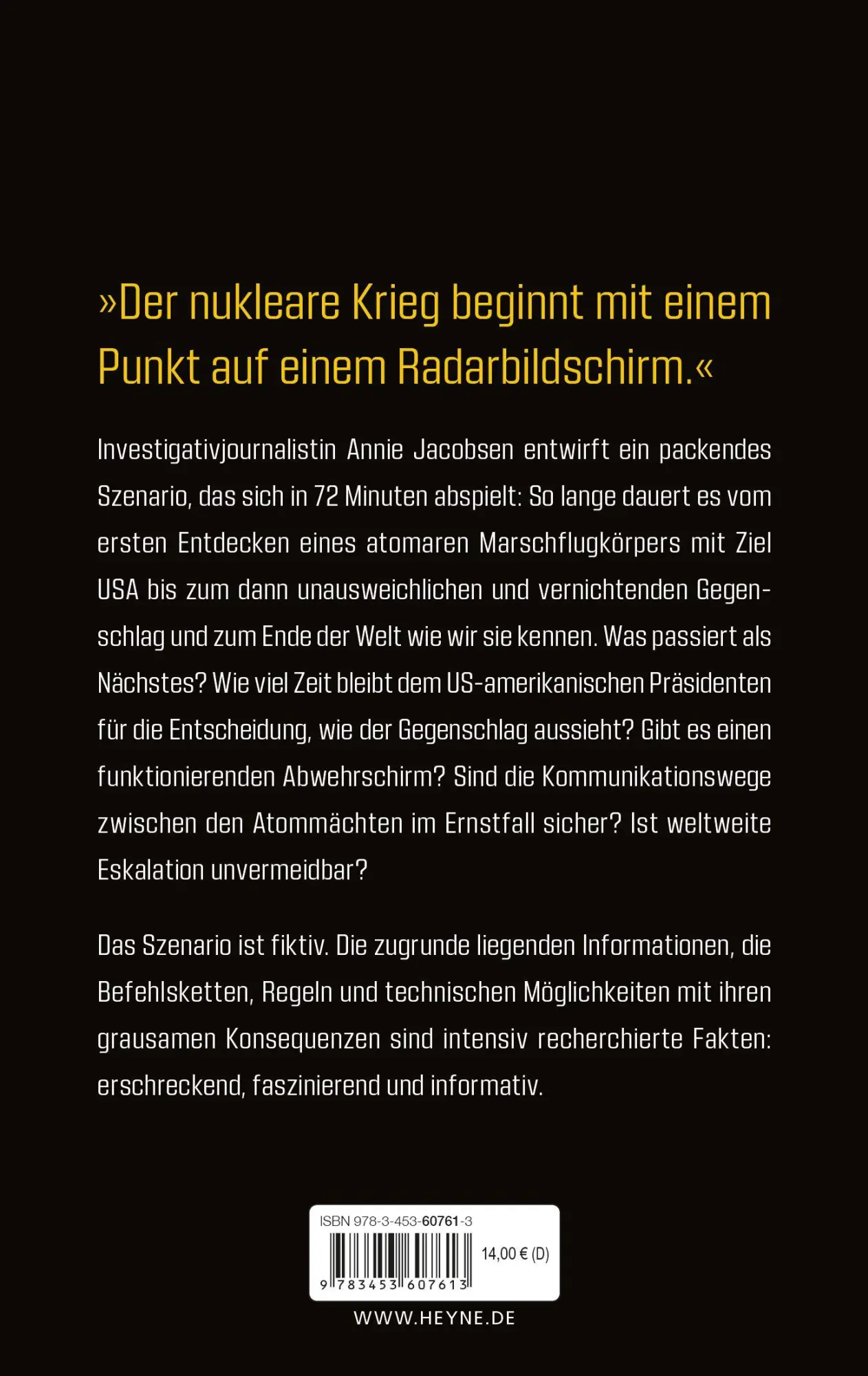 Bild: 9783453607613 | 72 Minuten bis zur Vernichtung | Annie Jacobsen | Taschenbuch | 400 S.