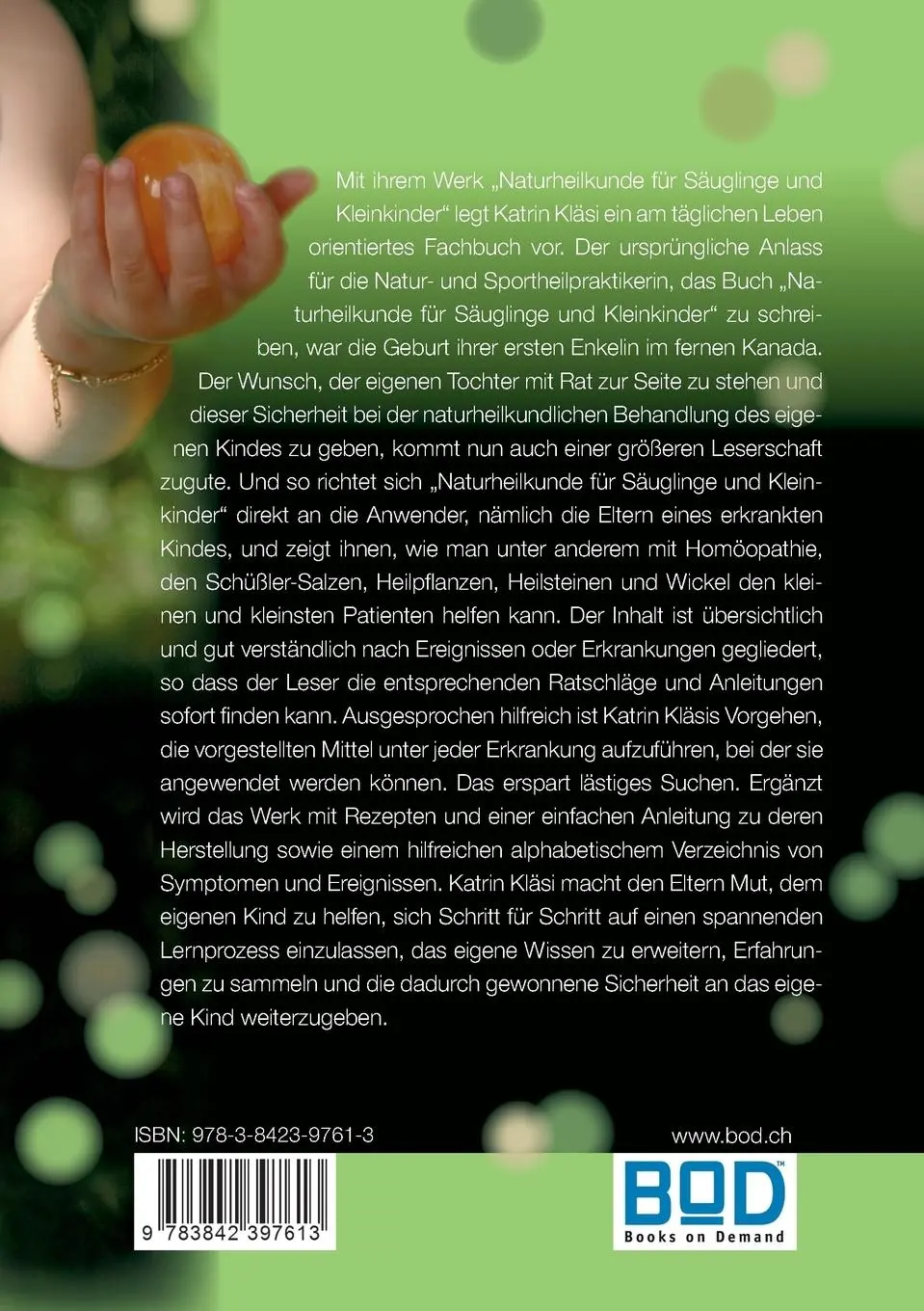 Rückseite: 9783842397613 | Naturheilkunde für Säuglinge und Kleinkinder | Katrin Kläsi | Buch