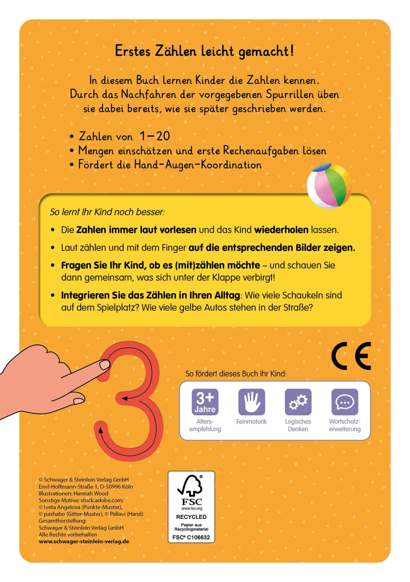 Rückseite: 9783849947613 | Mein erstes Zahlen Lernbuch mit Spurrillen und Klappen | Buch | 28 S.