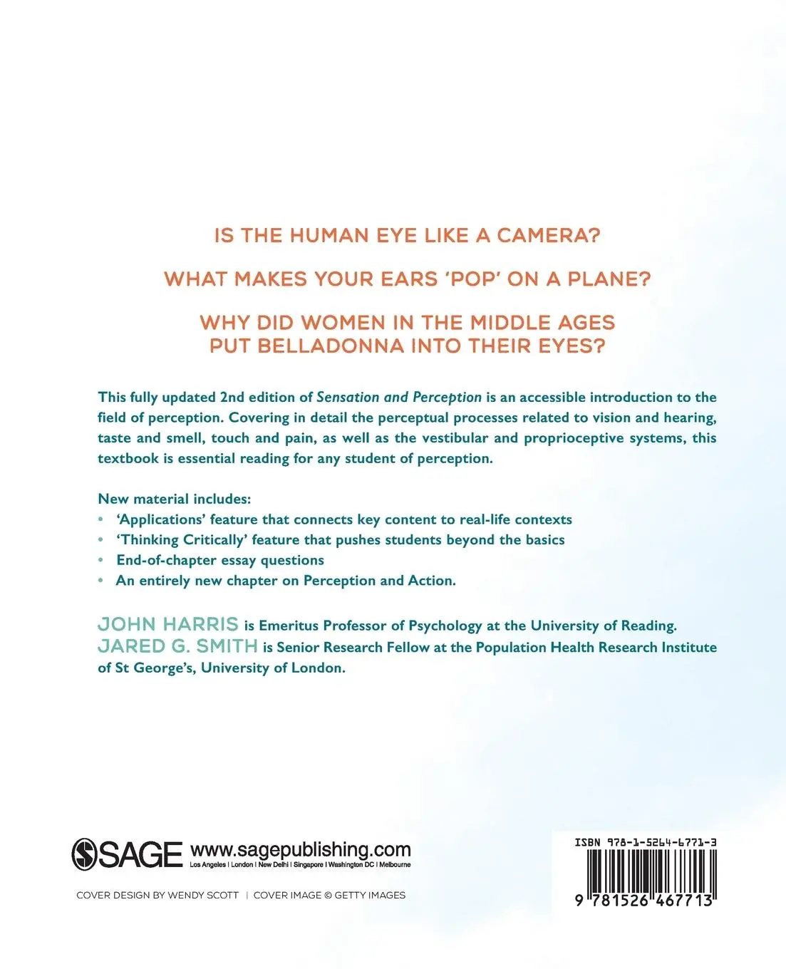 Rückseite: 9781526467713 | Sensation and Perception | John Harris (u. a.) | Taschenbuch | 2022