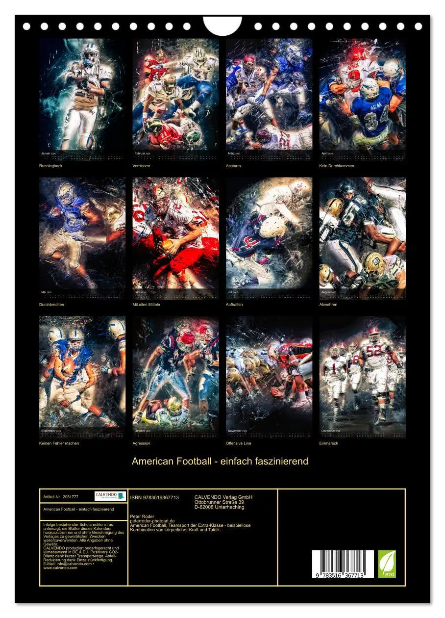 Bild: 9783516367713 | American Football - einfach faszinierend (Wandkalender 2026 DIN A4...