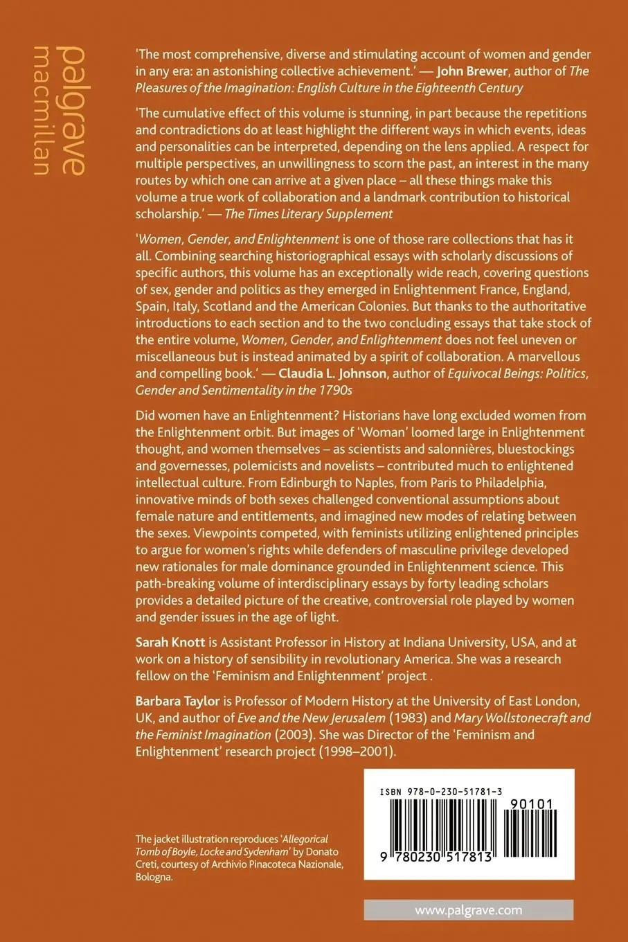 Rückseite: 9780230517813 | Women, Gender and Enlightenment | B. Taylor (u. a.) | Taschenbuch