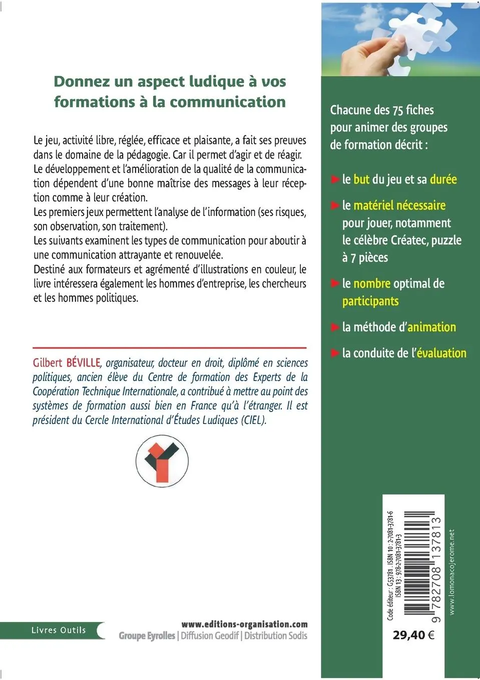 Rückseite: 9782708137813 | Jeux de communication: 75 fiches pour les formateurs | Gilbert Béville