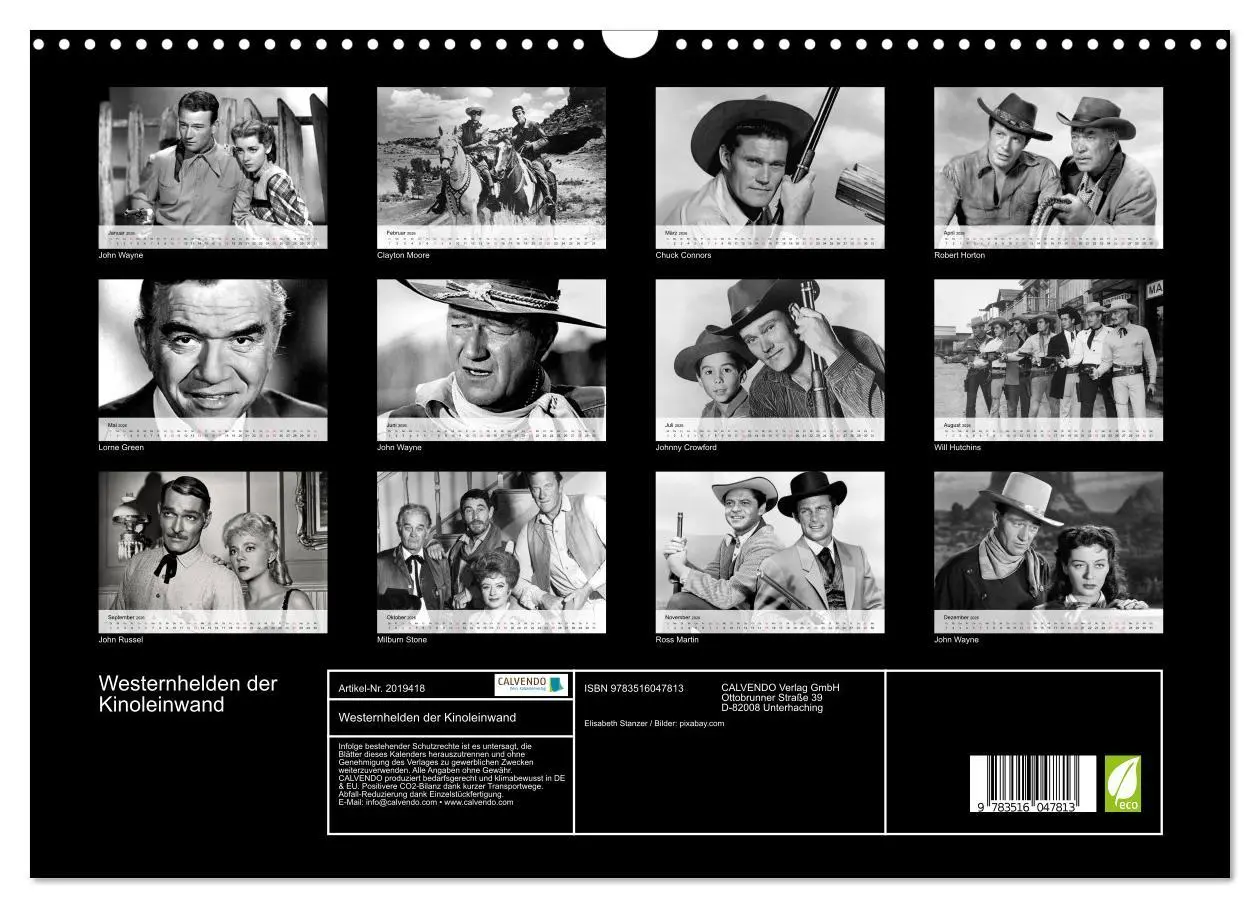 Bild: 9783516047813 | Westernhelden der Kinoleinwand (Wandkalender 2026 DIN A3 quer),...
