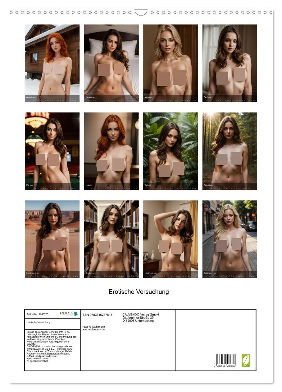 Bild: 9783516287813 | Erotische Versuchung (Wandkalender 2026 DIN A2 hoch), CALVENDO...