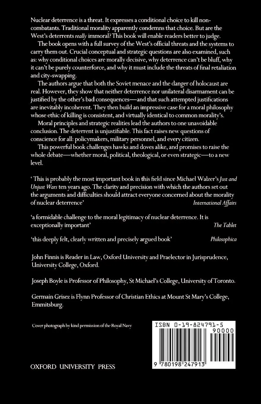 Rückseite: 9780198247913 | Nuclear Deterrence, Morality and Realism | John Finnis (u. a.) | Buch