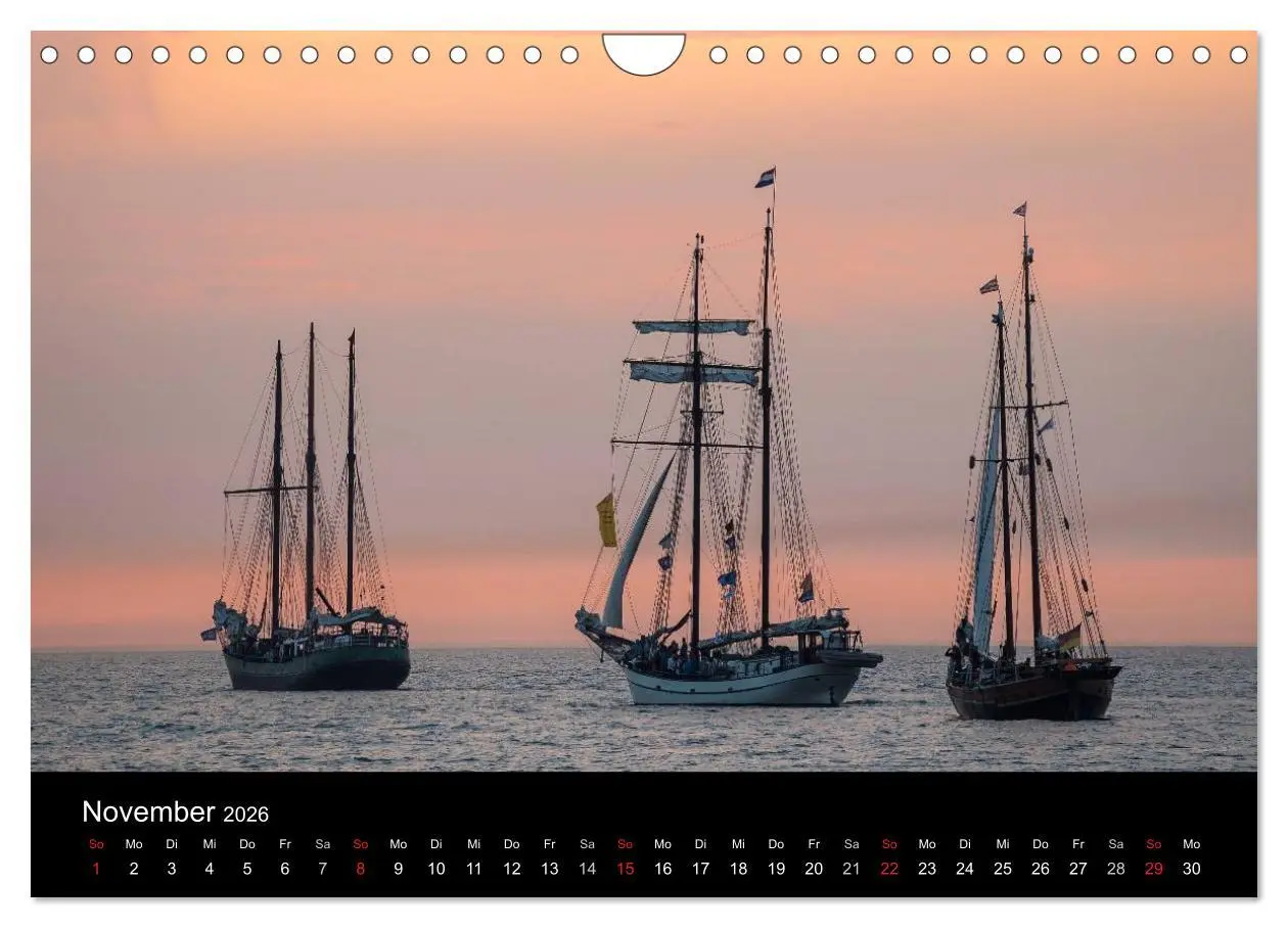 Bild: 9783516037913 | Windjammer auf der Ostsee im Abendlicht (Wandkalender 2026 DIN A4...