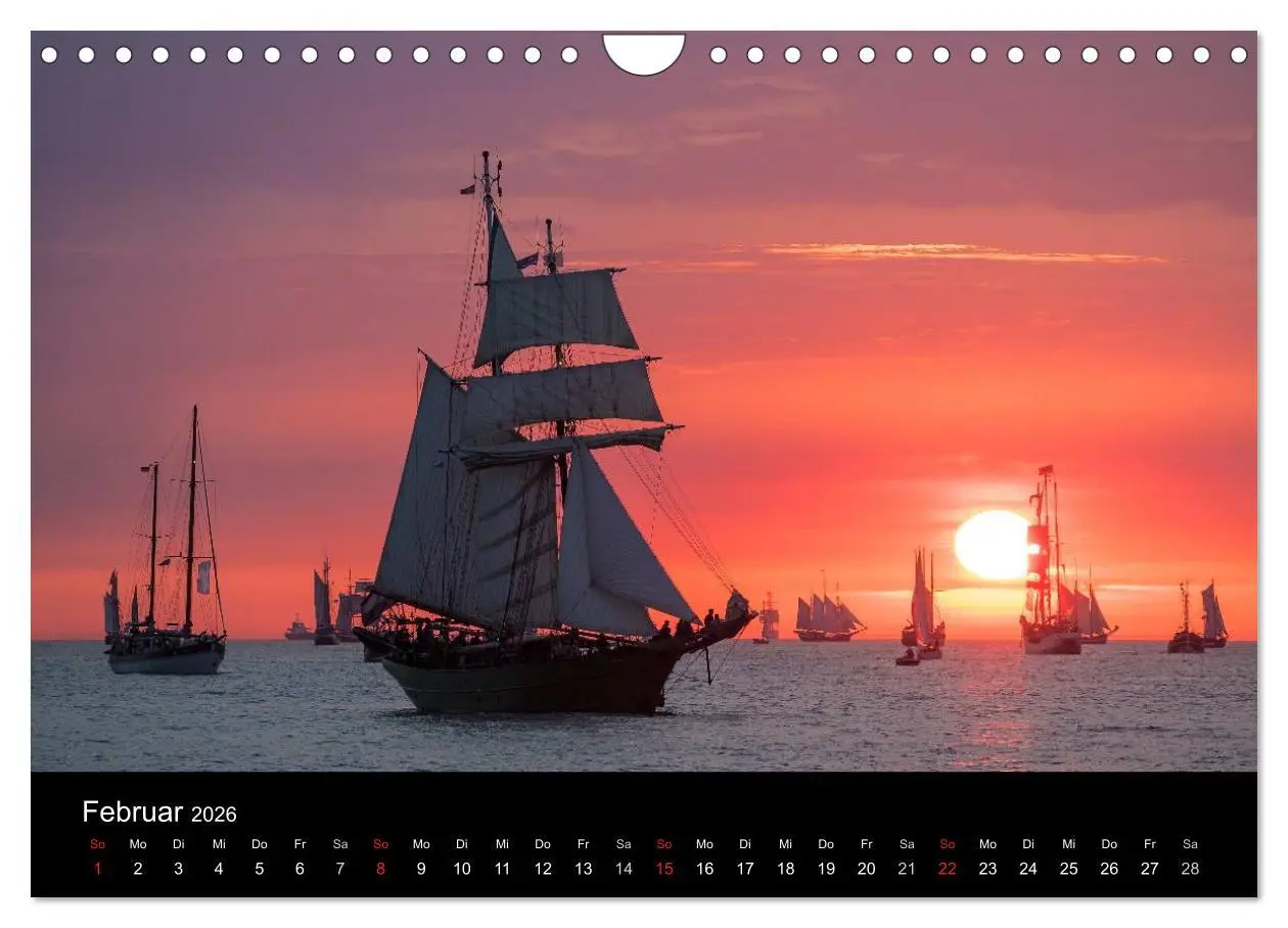 Bild: 9783516037913 | Windjammer auf der Ostsee im Abendlicht (Wandkalender 2026 DIN A4...
