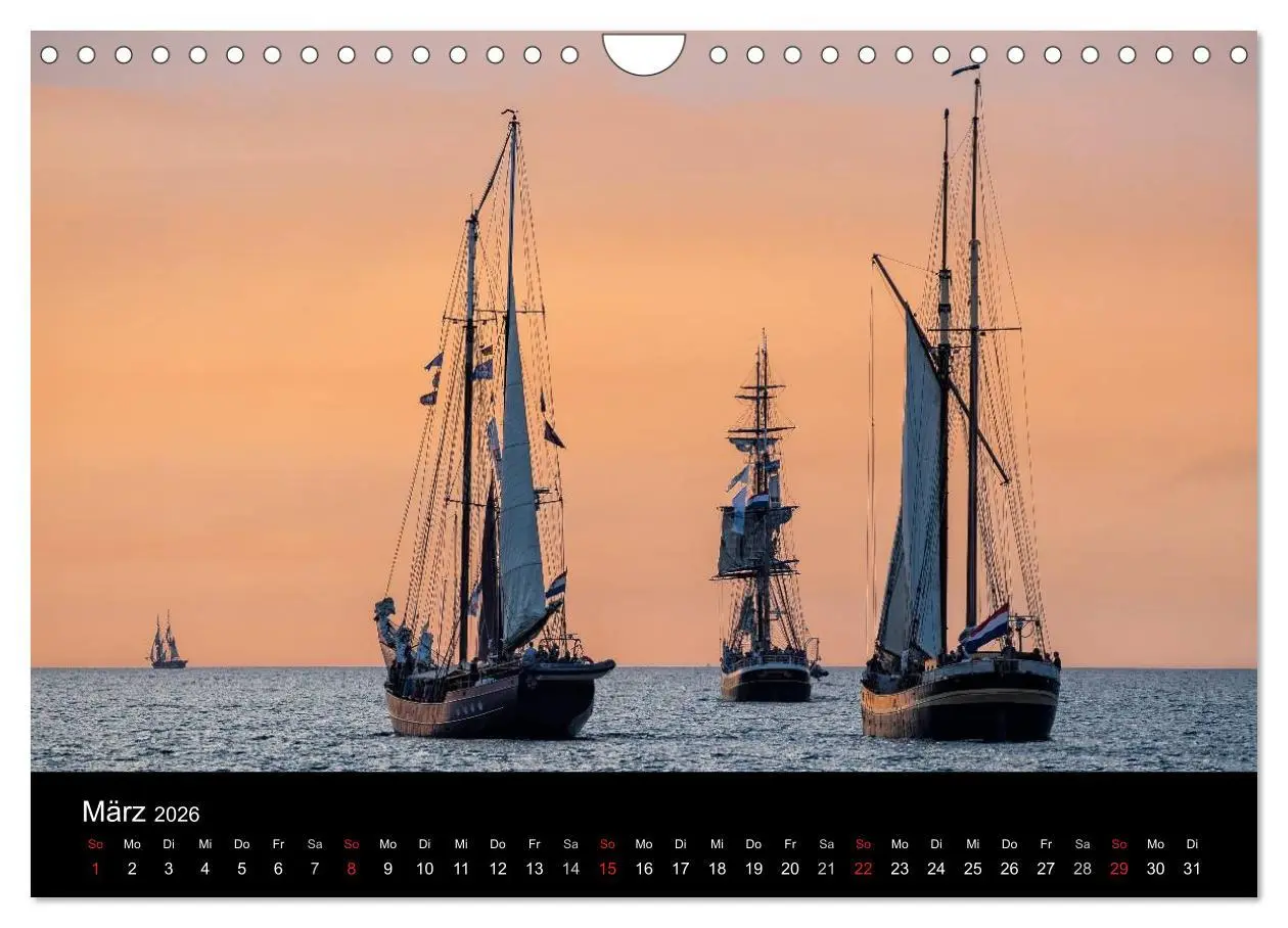 Bild: 9783516037913 | Windjammer auf der Ostsee im Abendlicht (Wandkalender 2026 DIN A4...