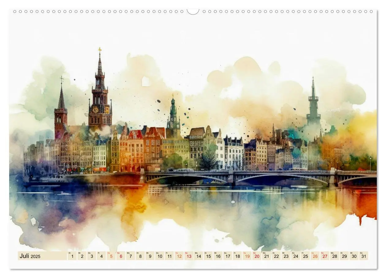 Bild: 9783383898013 | Skylines - bunte Städte (Wandkalender 2025 DIN A2 quer), CALVENDO...