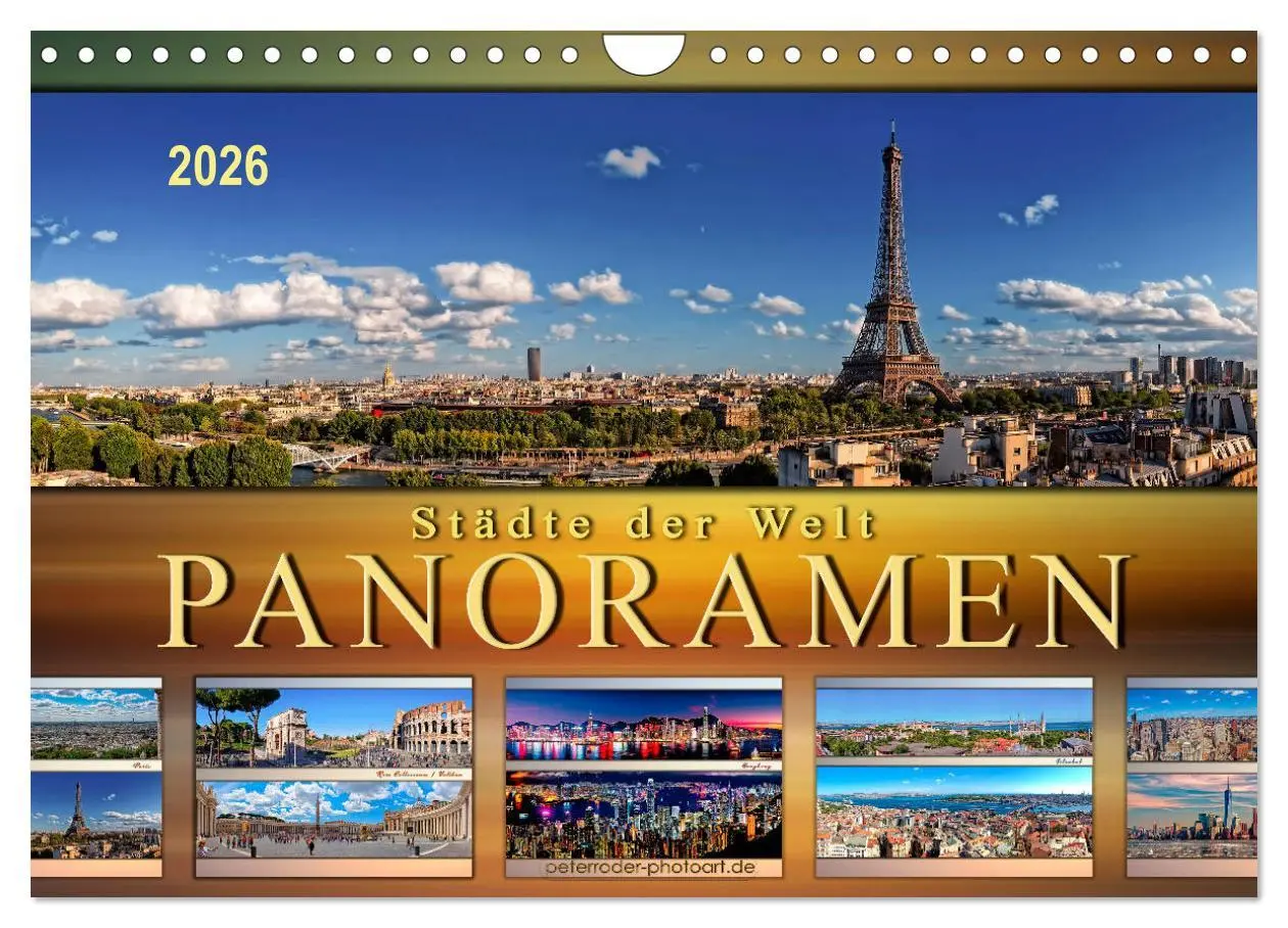 Cover: 9783457908013 | Städte der Welt, Panoramen (Wandkalender 2026 DIN A4 quer),...