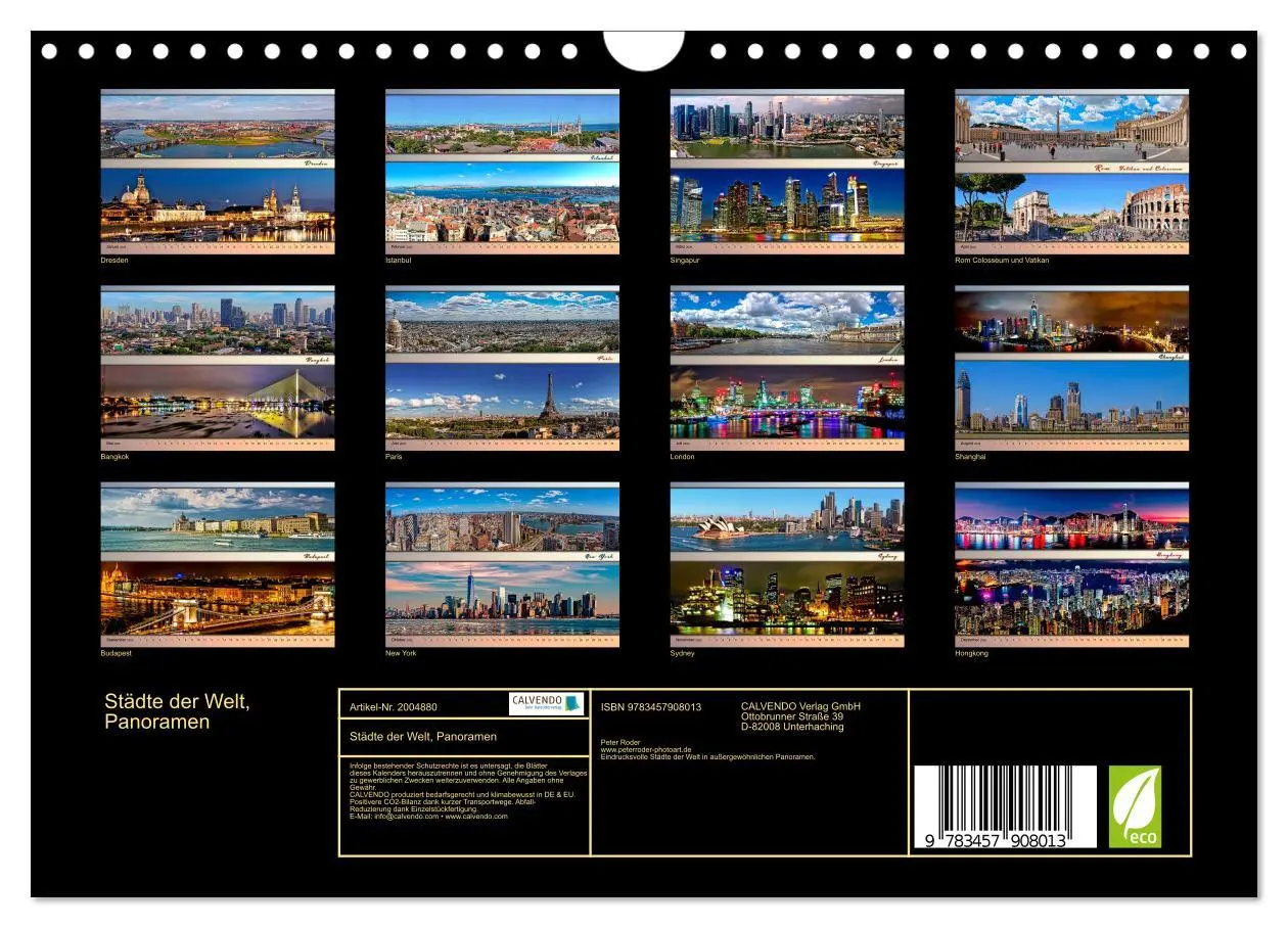 Bild: 9783457908013 | Städte der Welt, Panoramen (Wandkalender 2026 DIN A4 quer),...