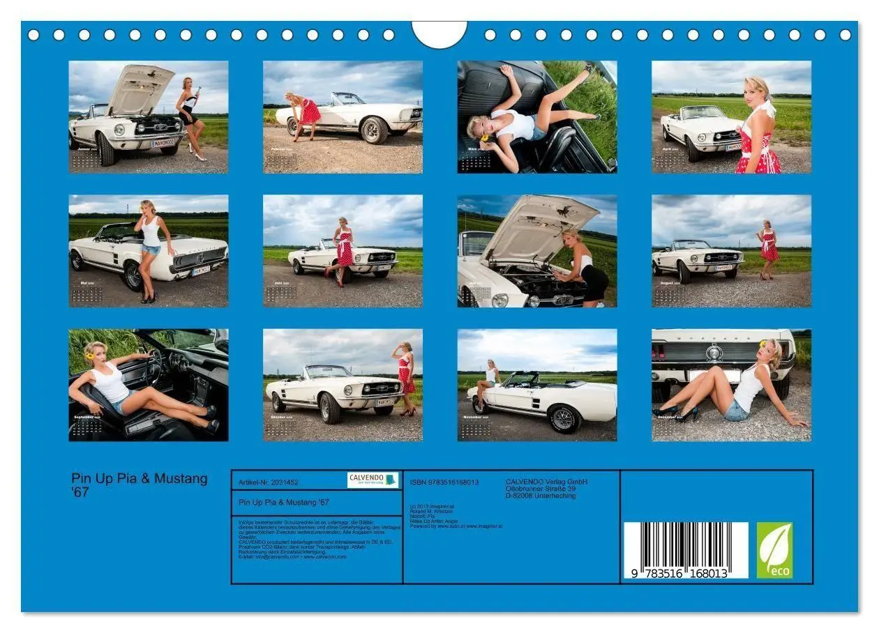 Bild: 9783516168013 | Pin Up Pia &amp; Mustang '67 (Wandkalender 2026 DIN A4 quer), CALVENDO...