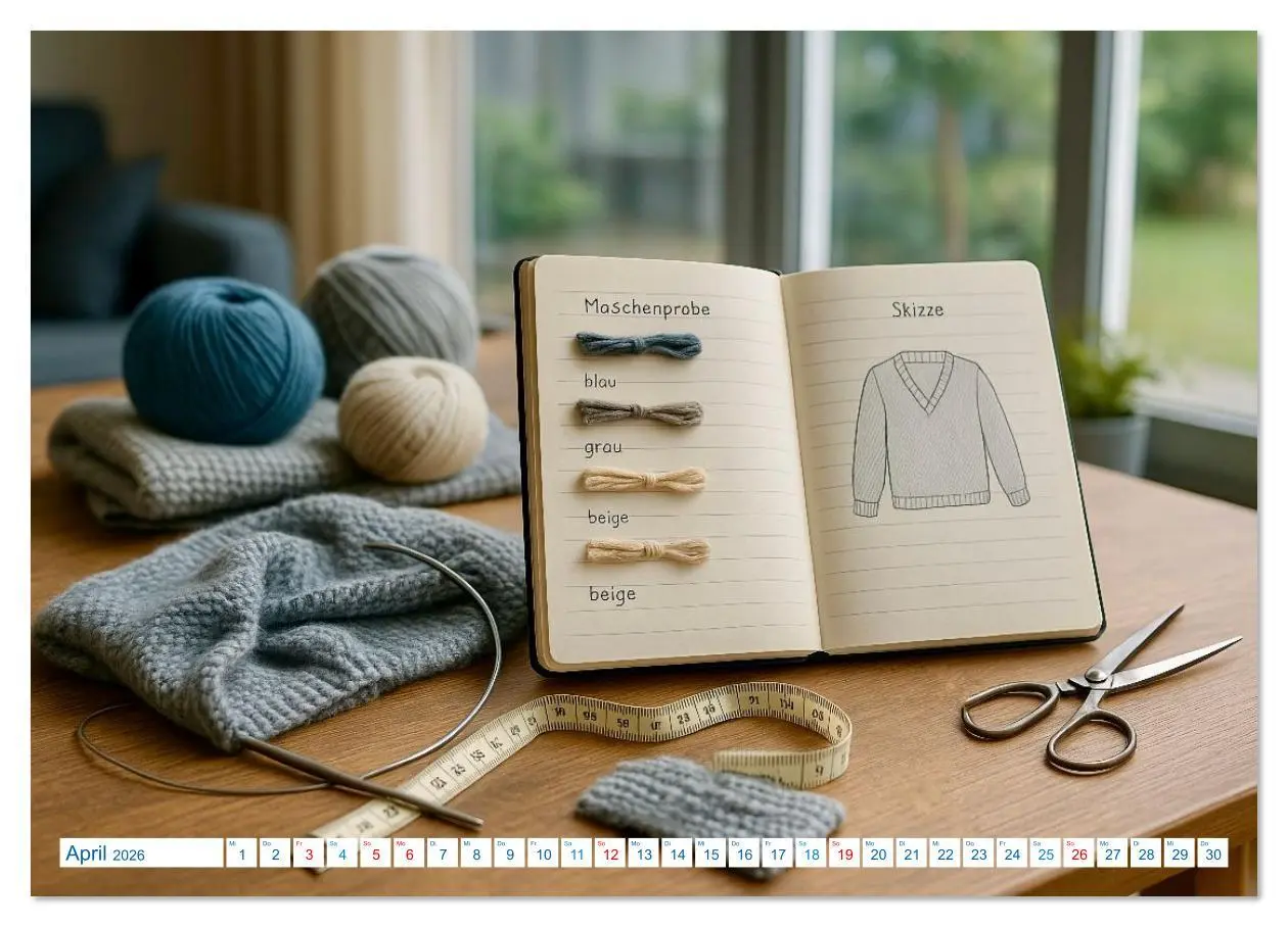 Bild: 9783516618013 | Stricken und Wolle (Wandkalender 2026 DIN A3 quer), CALVENDO...