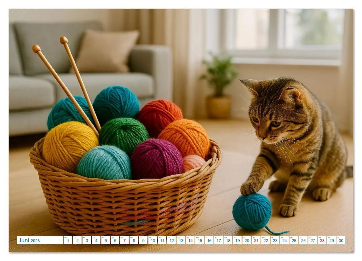 Bild: 9783516618013 | Stricken und Wolle (Wandkalender 2026 DIN A3 quer), CALVENDO...